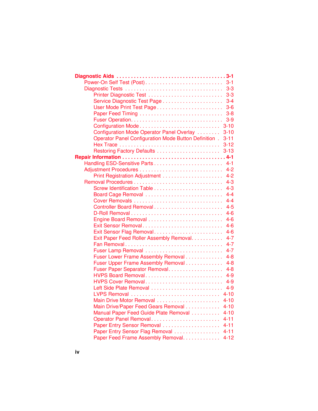 Lexmark 4026-0XX manual Diagnostic Aids 