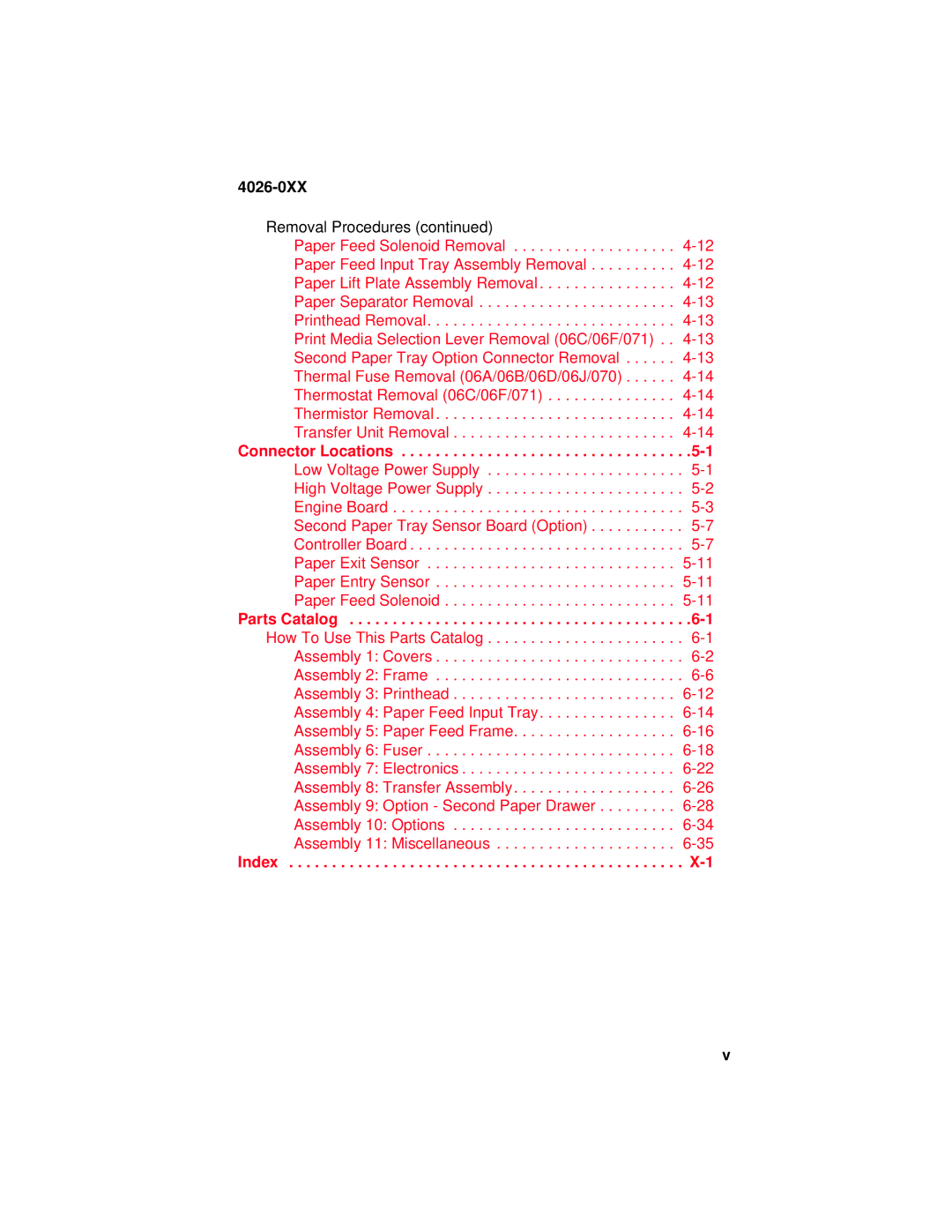 Lexmark 4026-0XX manual Index 