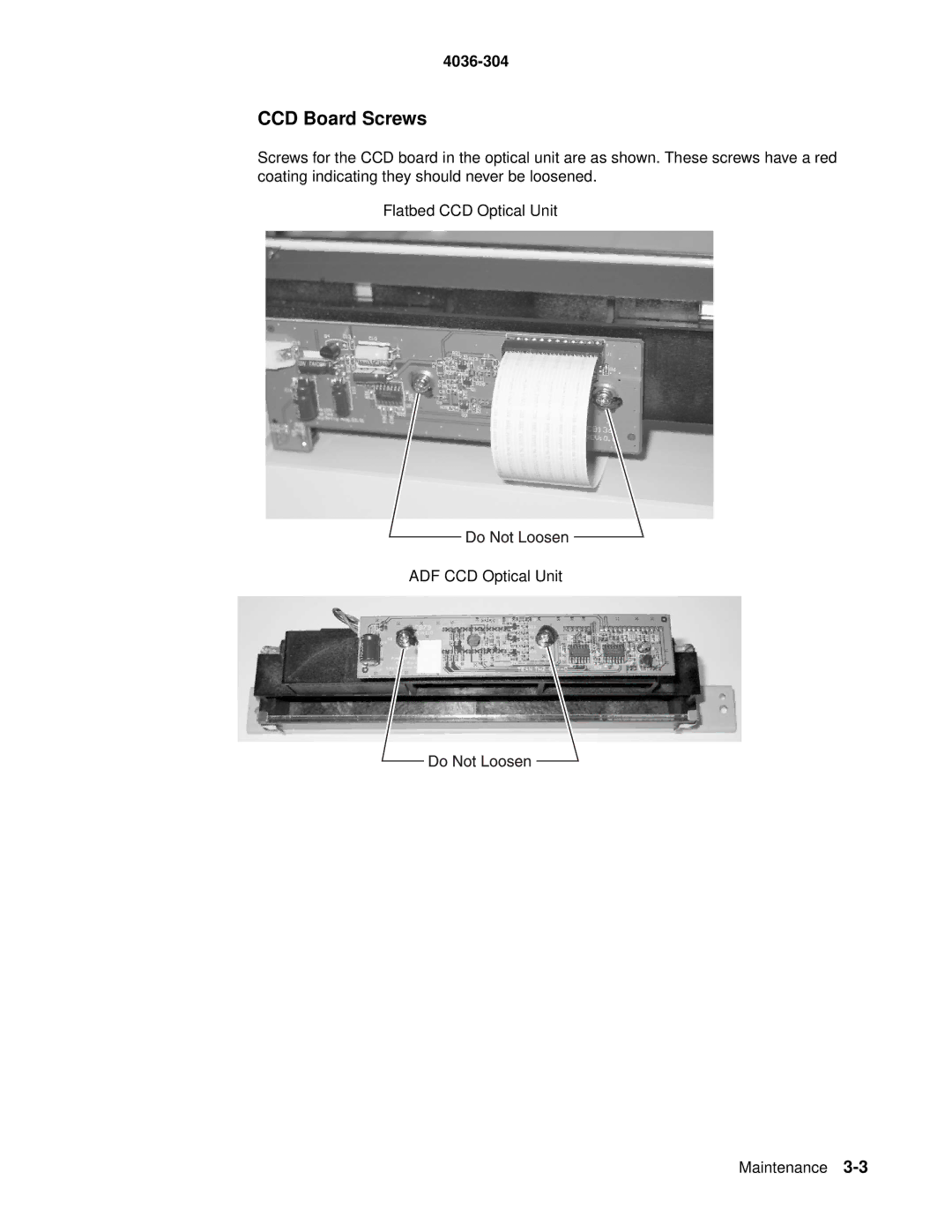 Lexmark 4036-304 manual CCD Board Screws 