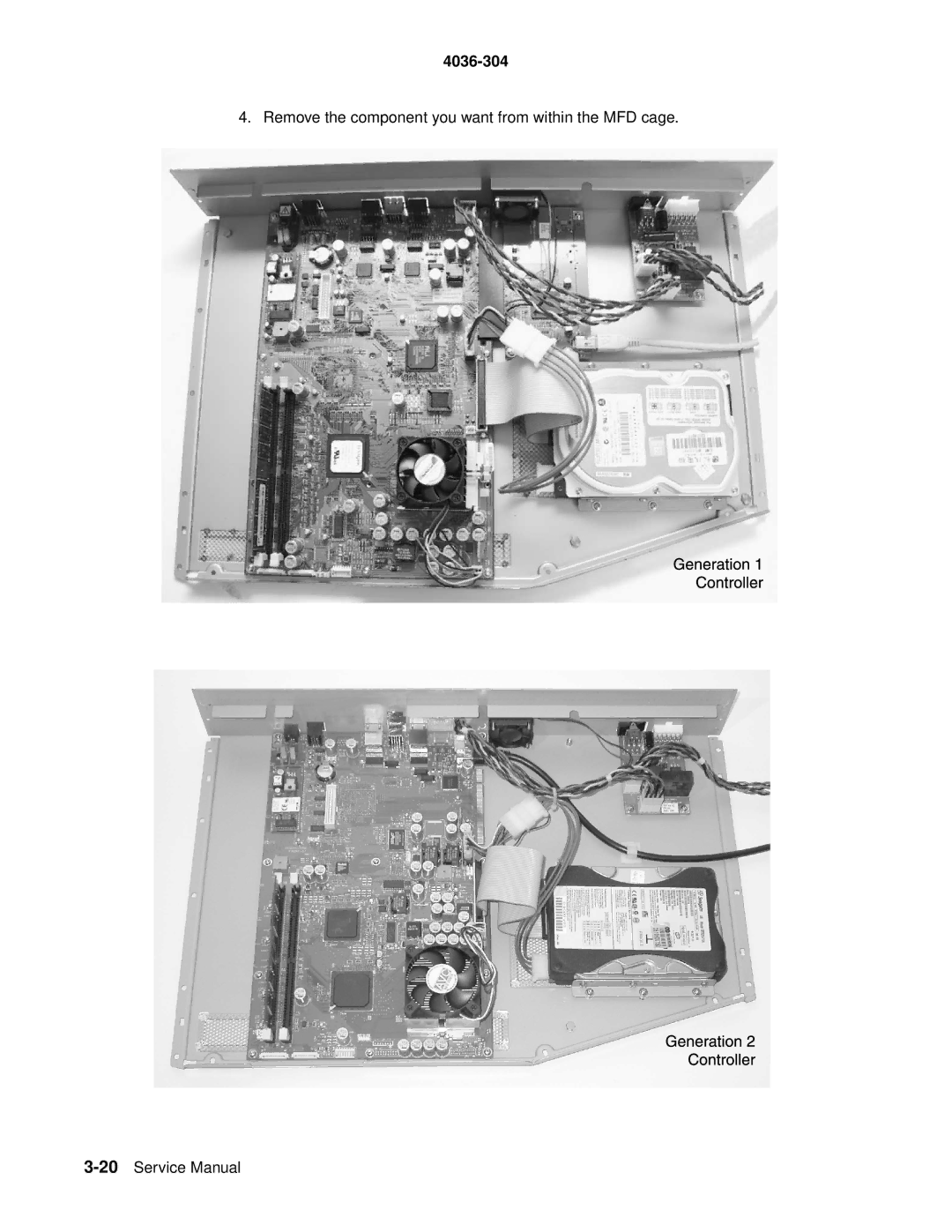 Lexmark 4036-304 manual Remove the component you want from within the MFD cage 