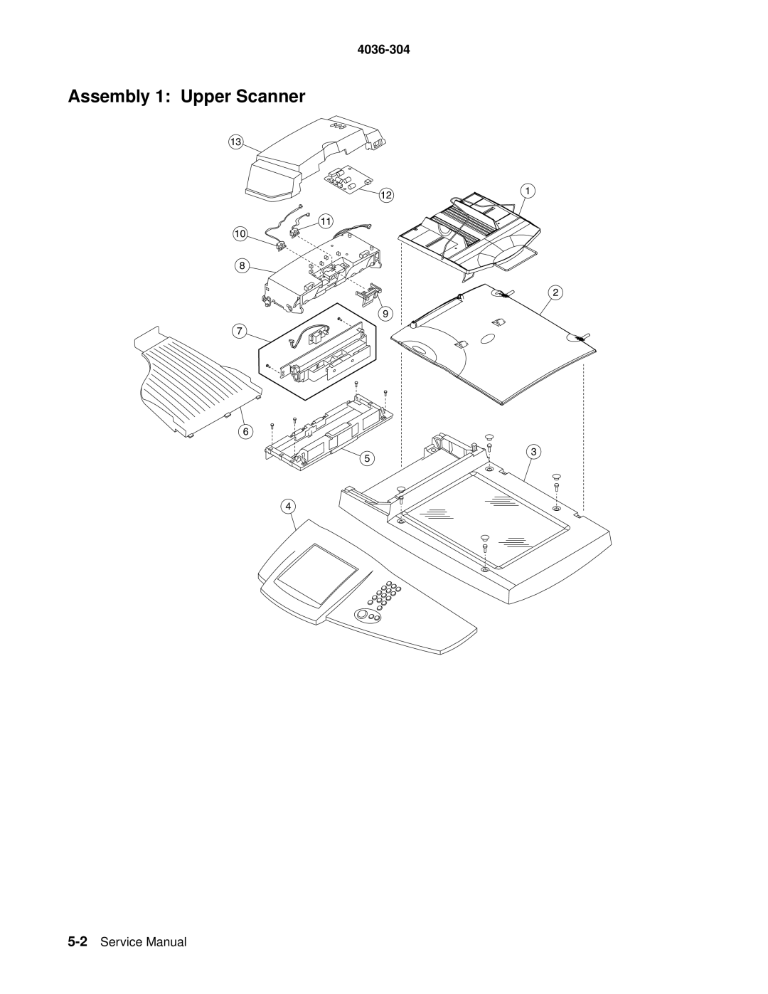 Lexmark 4036-304 manual Assembly 1 Upper Scanner 