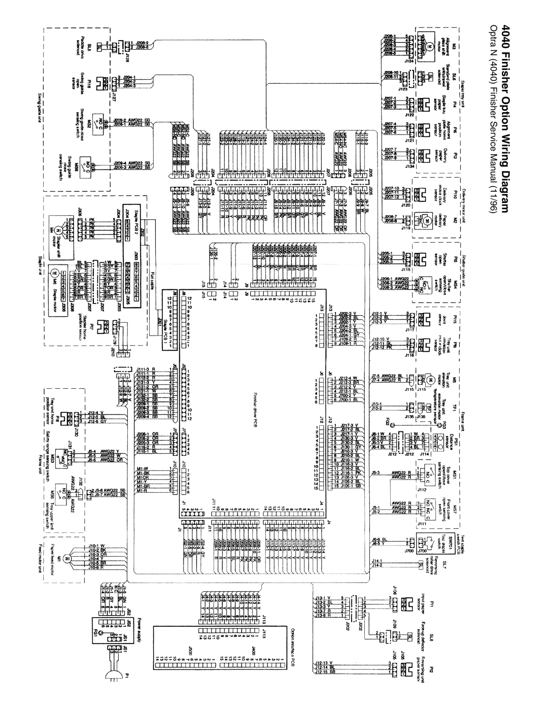 Lexmark 4040-FIN manual Finisher Option Wiring Diagram 