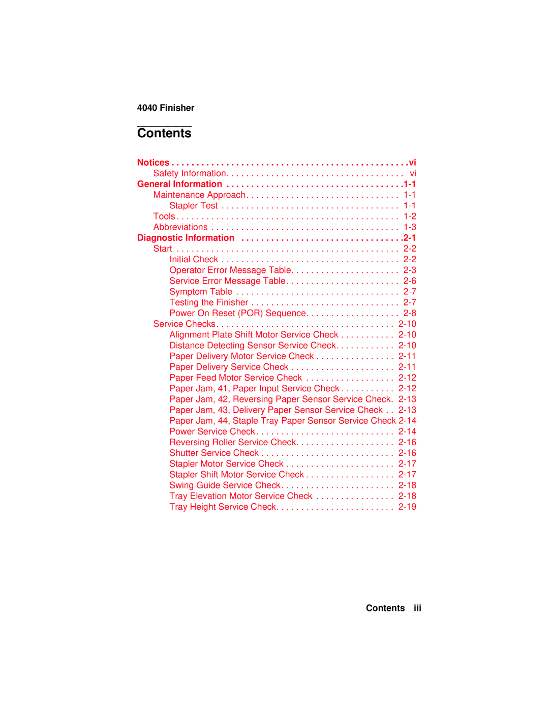 Lexmark 4040-FIN manual Contents 