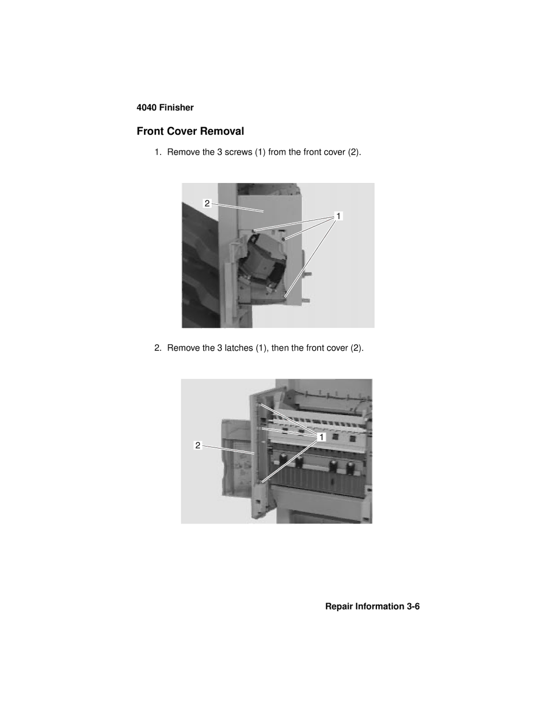 Lexmark 4040-FIN manual Front Cover Removal 