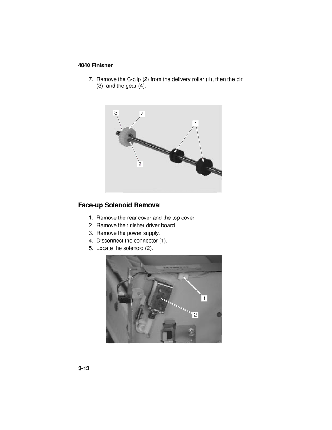 Lexmark 4040-FIN manual Face-up Solenoid Removal 