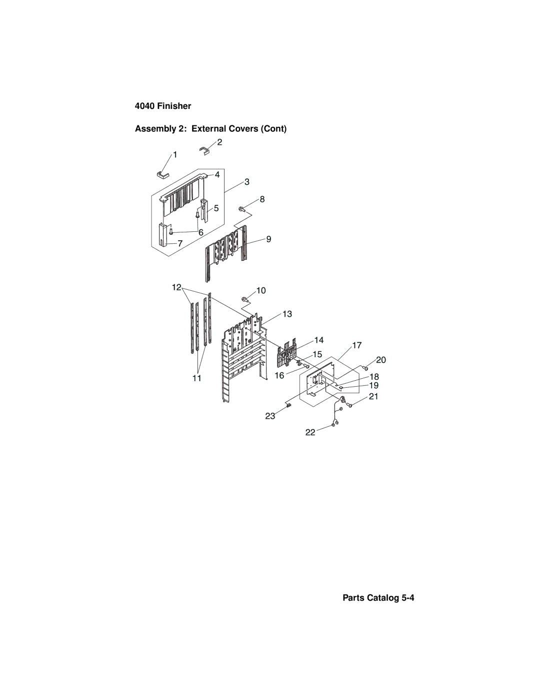 Lexmark 4040-FIN manual Finisher Assembly 2 External Covers Parts Catalog 