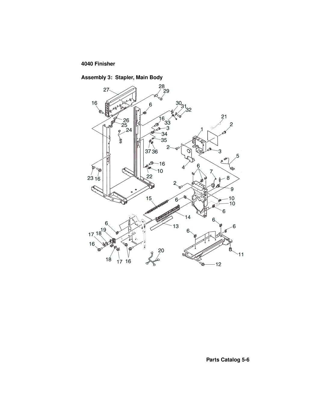 Lexmark 4040-FIN manual Finisher Assembly 3 Stapler, Main Body Parts Catalog 