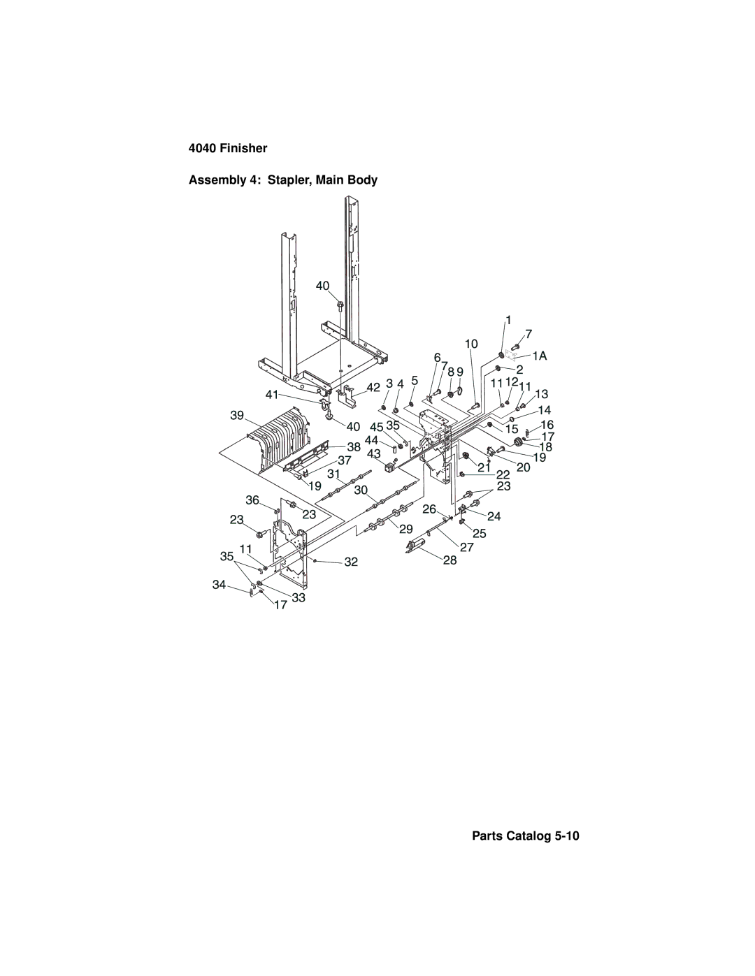 Lexmark 4040-FIN manual Finisher Assembly 4 Stapler, Main Body Parts Catalog 