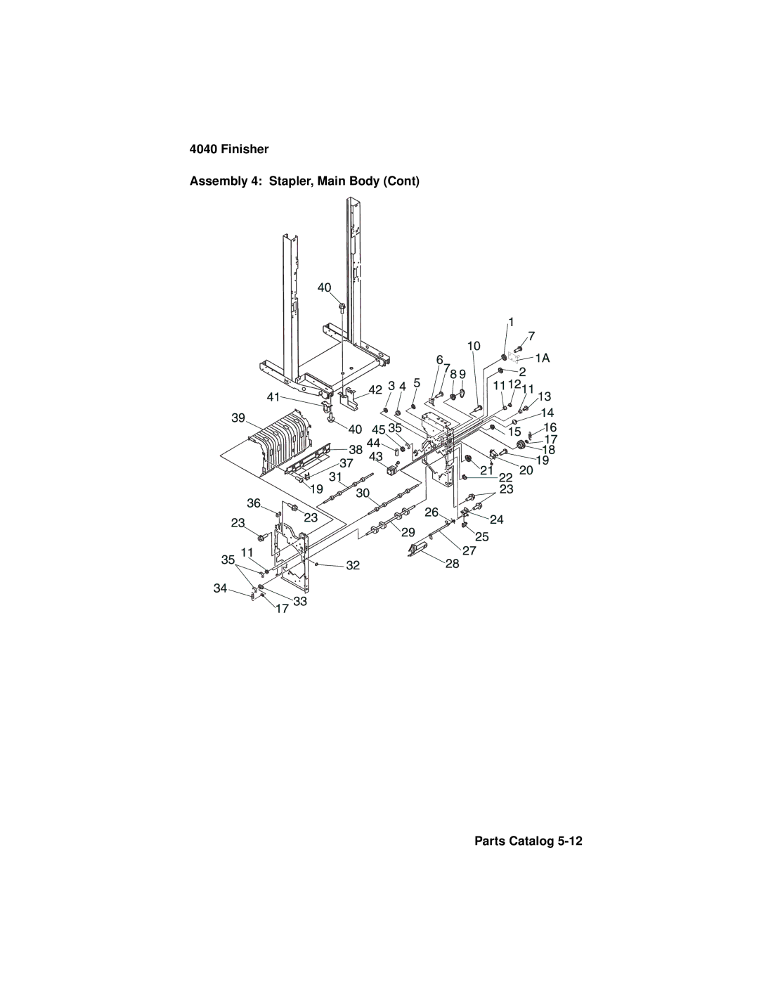 Lexmark 4040-FIN manual Finisher Assembly 4 Stapler, Main Body Parts Catalog 