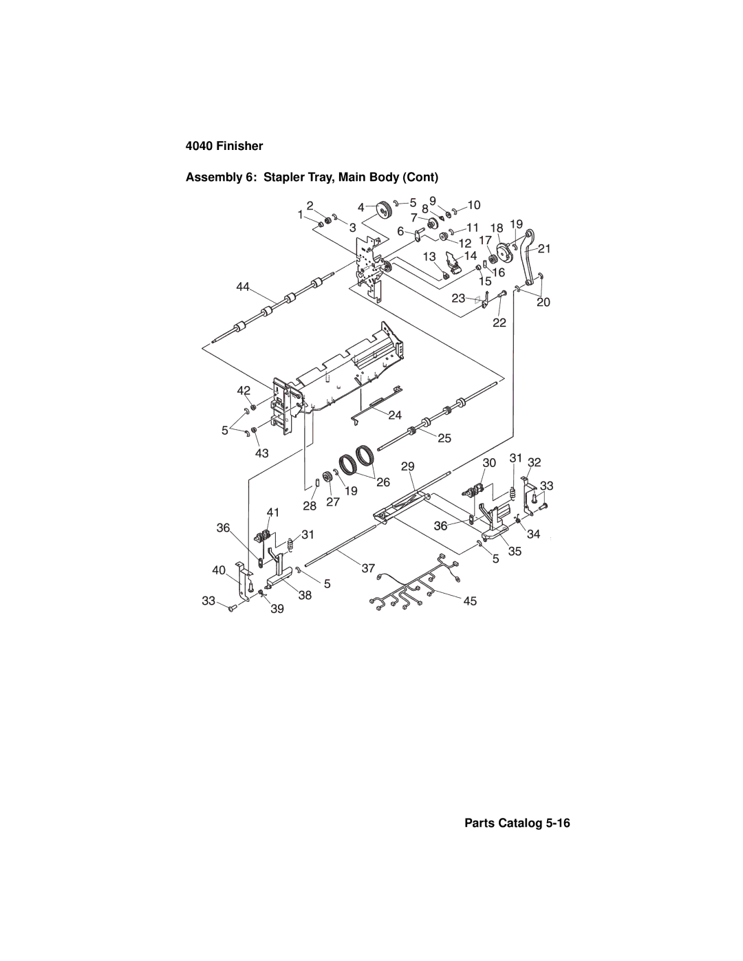 Lexmark 4040-FIN manual Finisher Assembly 6 Stapler Tray, Main Body Parts Catalog 