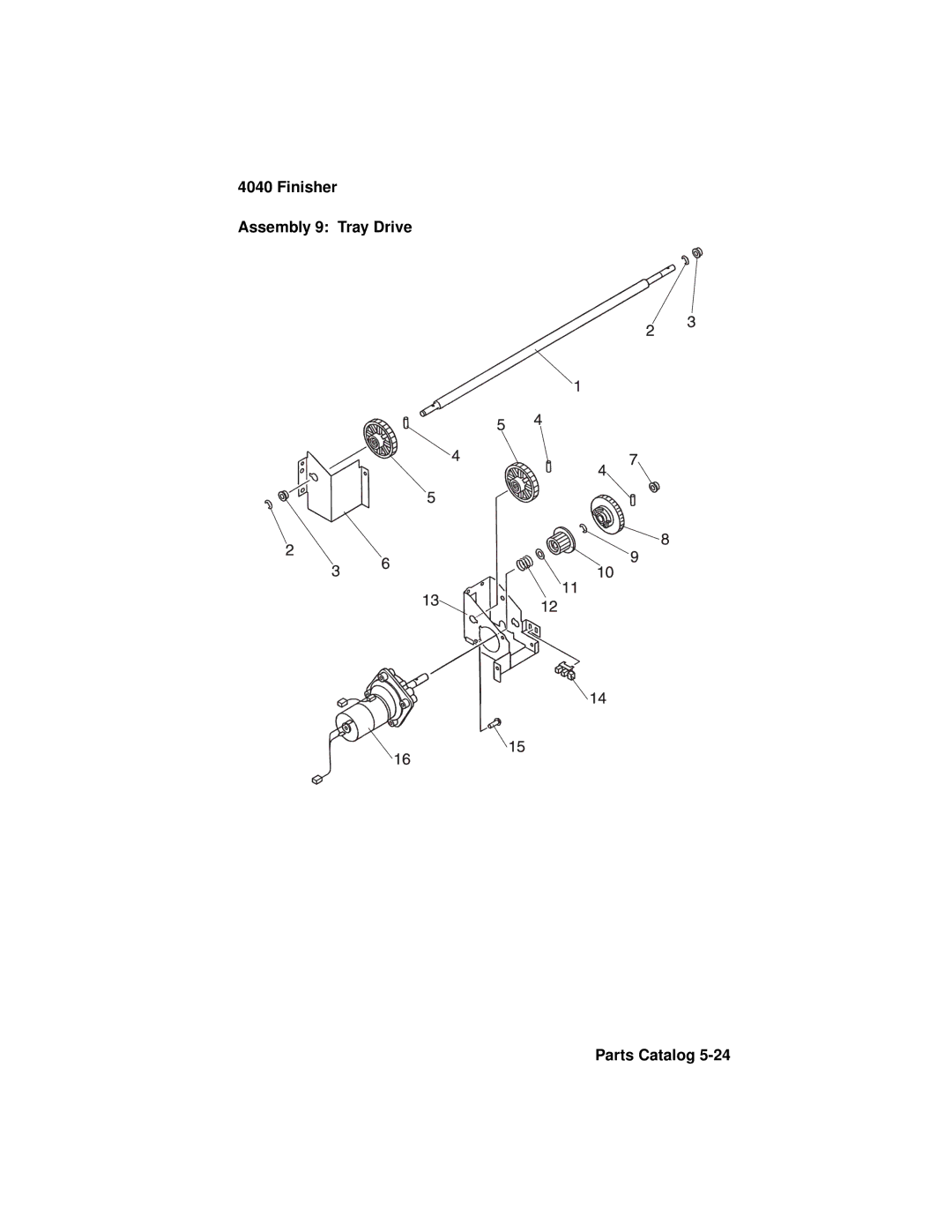 Lexmark 4040-FIN manual Finisher Assembly 9 Tray Drive Parts Catalog 