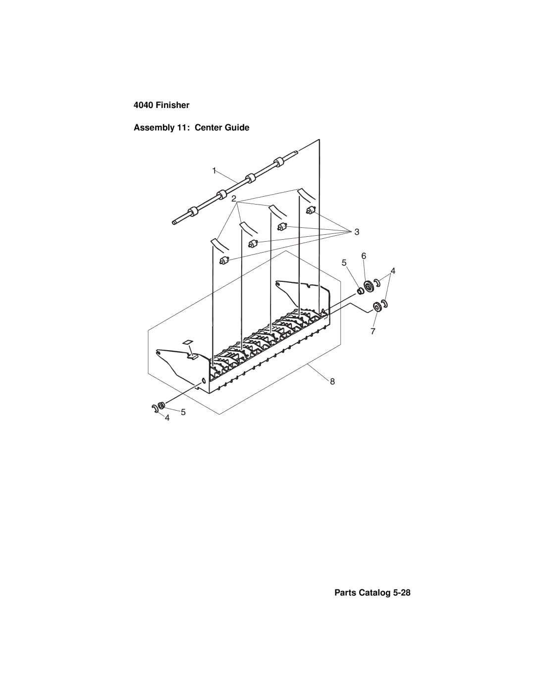 Lexmark 4040-FIN manual Finisher Assembly 11 Center Guide Parts Catalog 