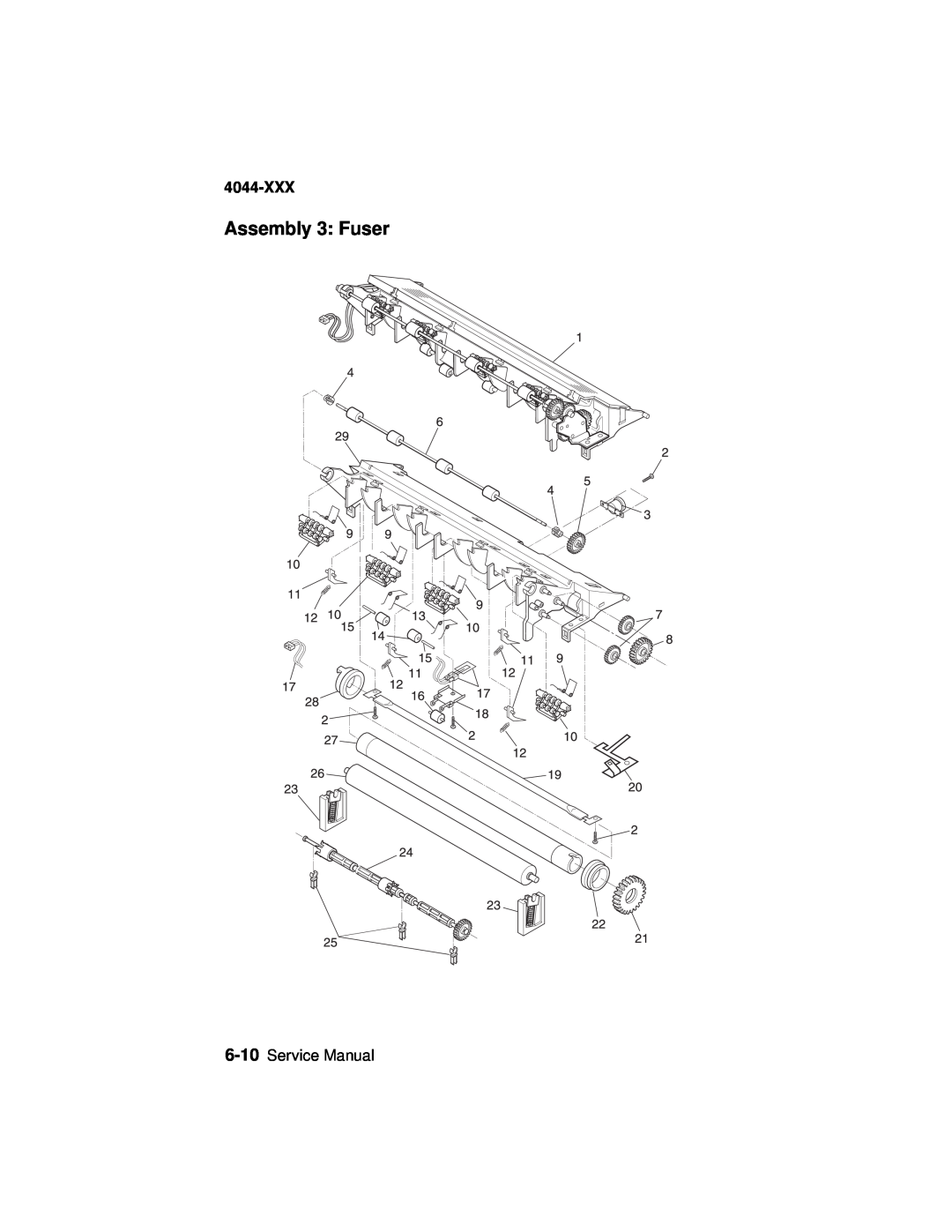 Lexmark 4044-XXX, E310 manual Assembly 3: Fuser, Service Manual 