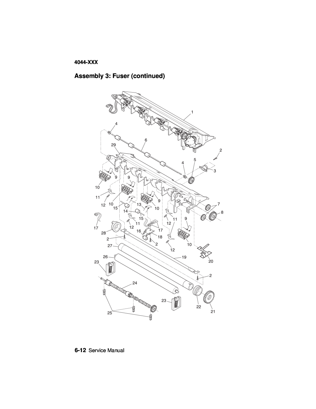 Lexmark 4044-XXX, E310 manual Assembly 3: Fuser continued, Service Manual 