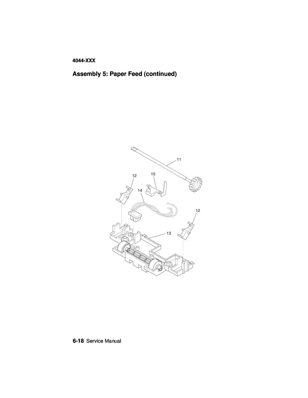 Lexmark 4044-XXX, E310 manual Assembly 5: Paper Feed continued, Service Manual 