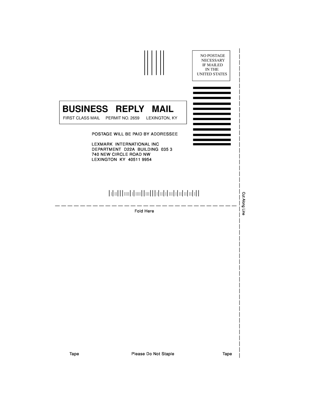Lexmark 4044-XXX, E310 manual Business Reply Mail 