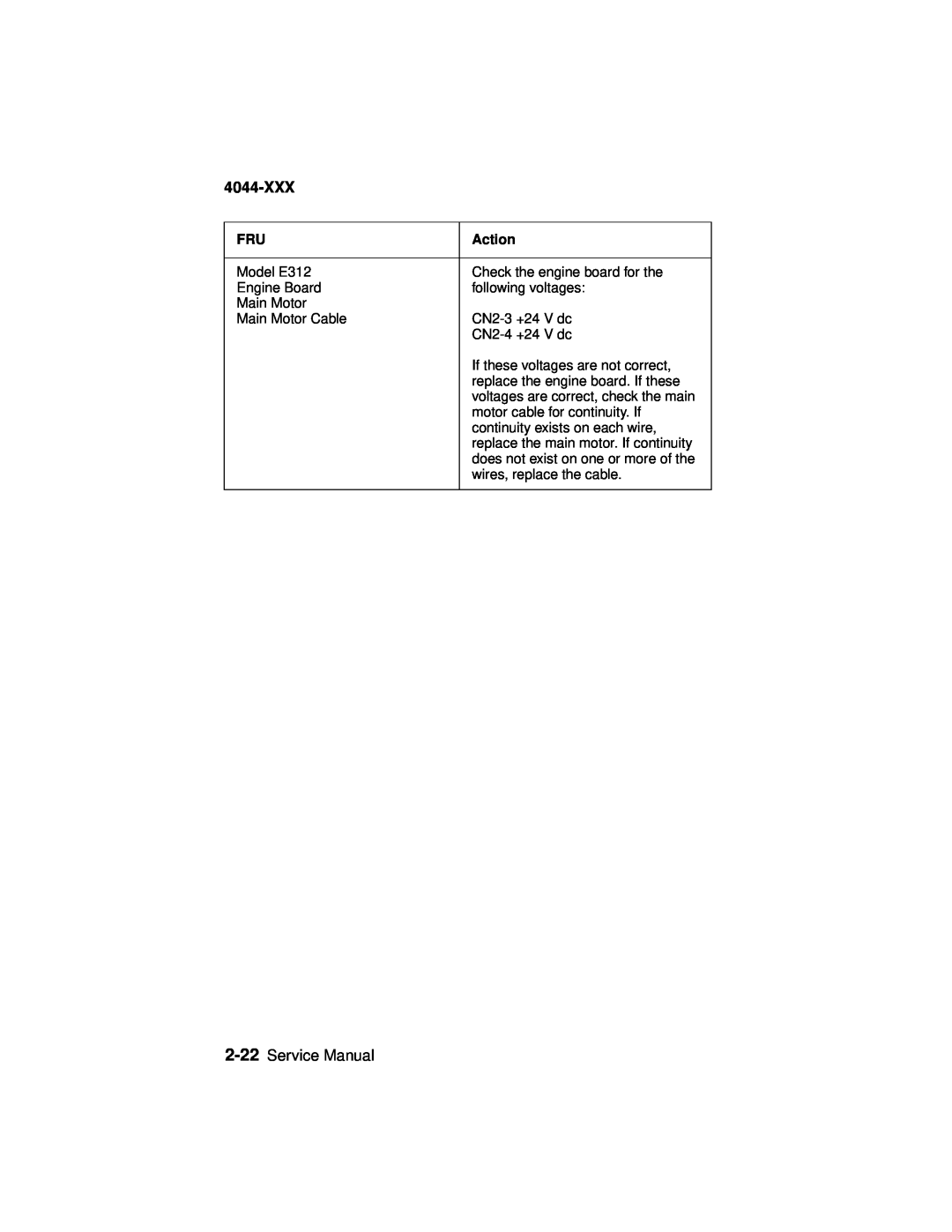 Lexmark 4044-XXX, E310 manual Service Manual, Action 
