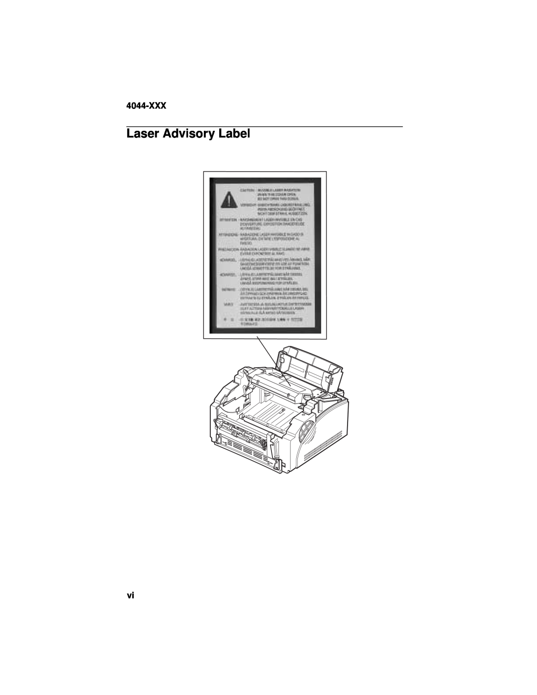 Lexmark 4044-XXX, E310 manual Laser Advisory Label 