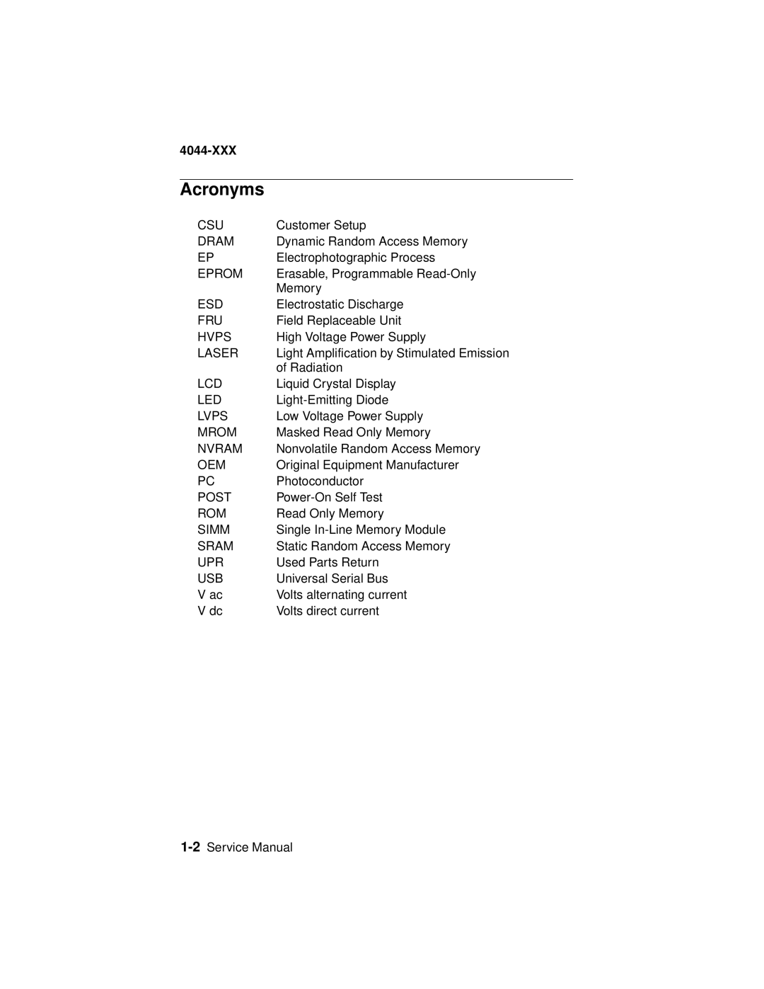 Lexmark 4044-XXX, E310 manual Acronyms 