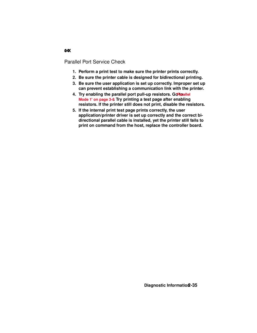 Lexmark E310 manual Parallel Port Service Check, 4044-XXX 