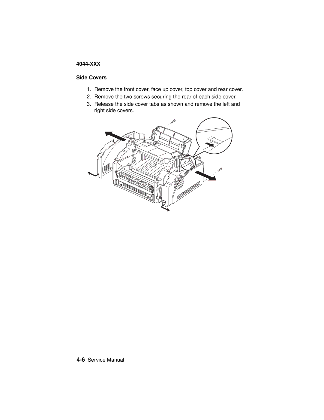 Lexmark 4044-XXX, E310 manual XXX Side Covers 