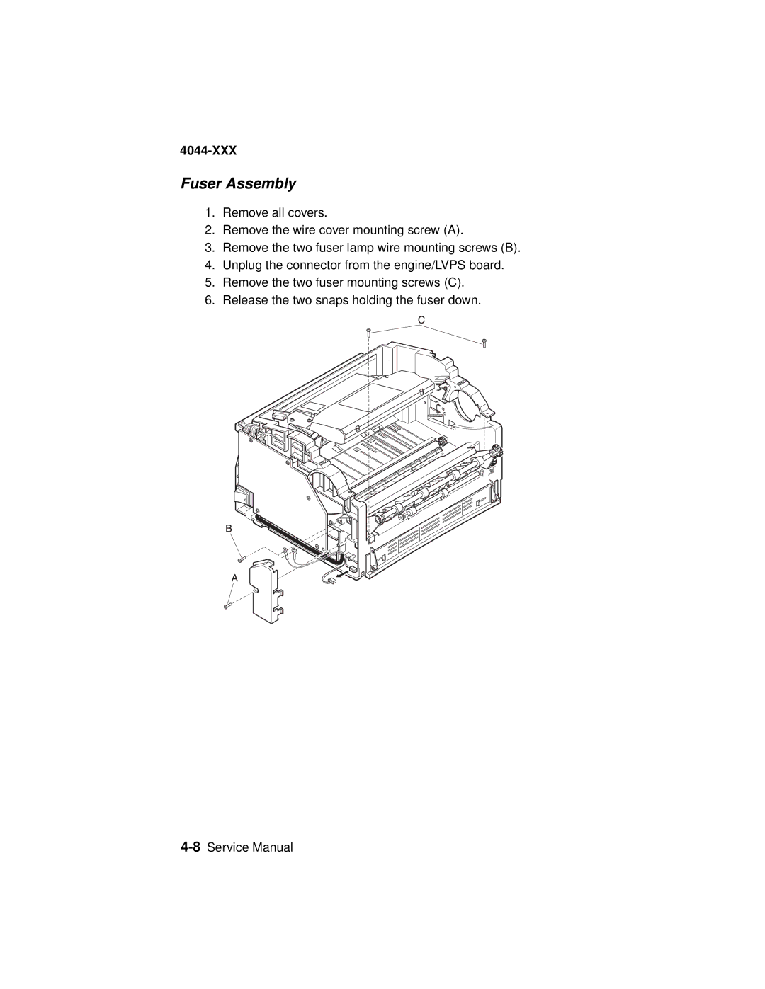 Lexmark 4044-XXX, E310 manual Fuser Assembly 