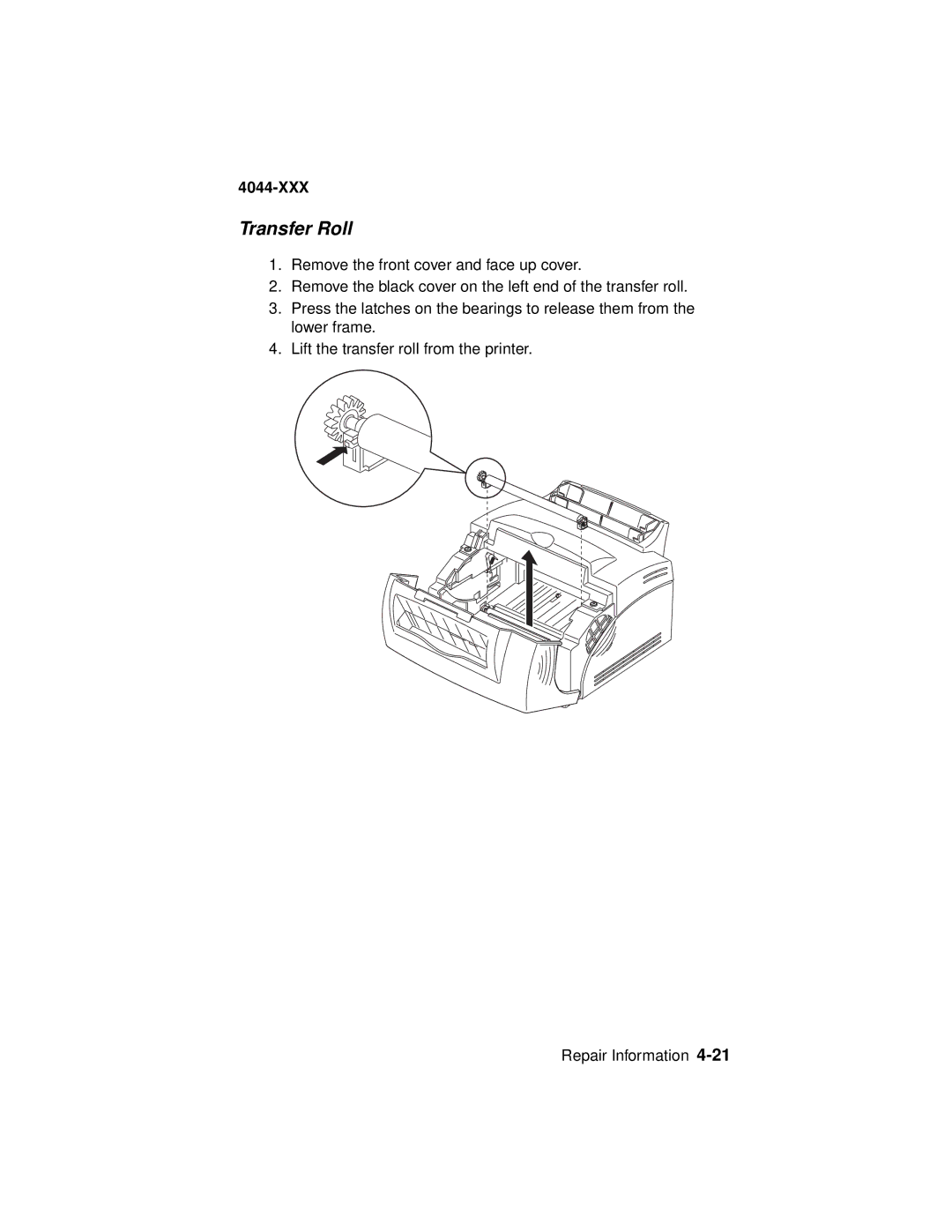 Lexmark E310, 4044-XXX manual Transfer Roll 