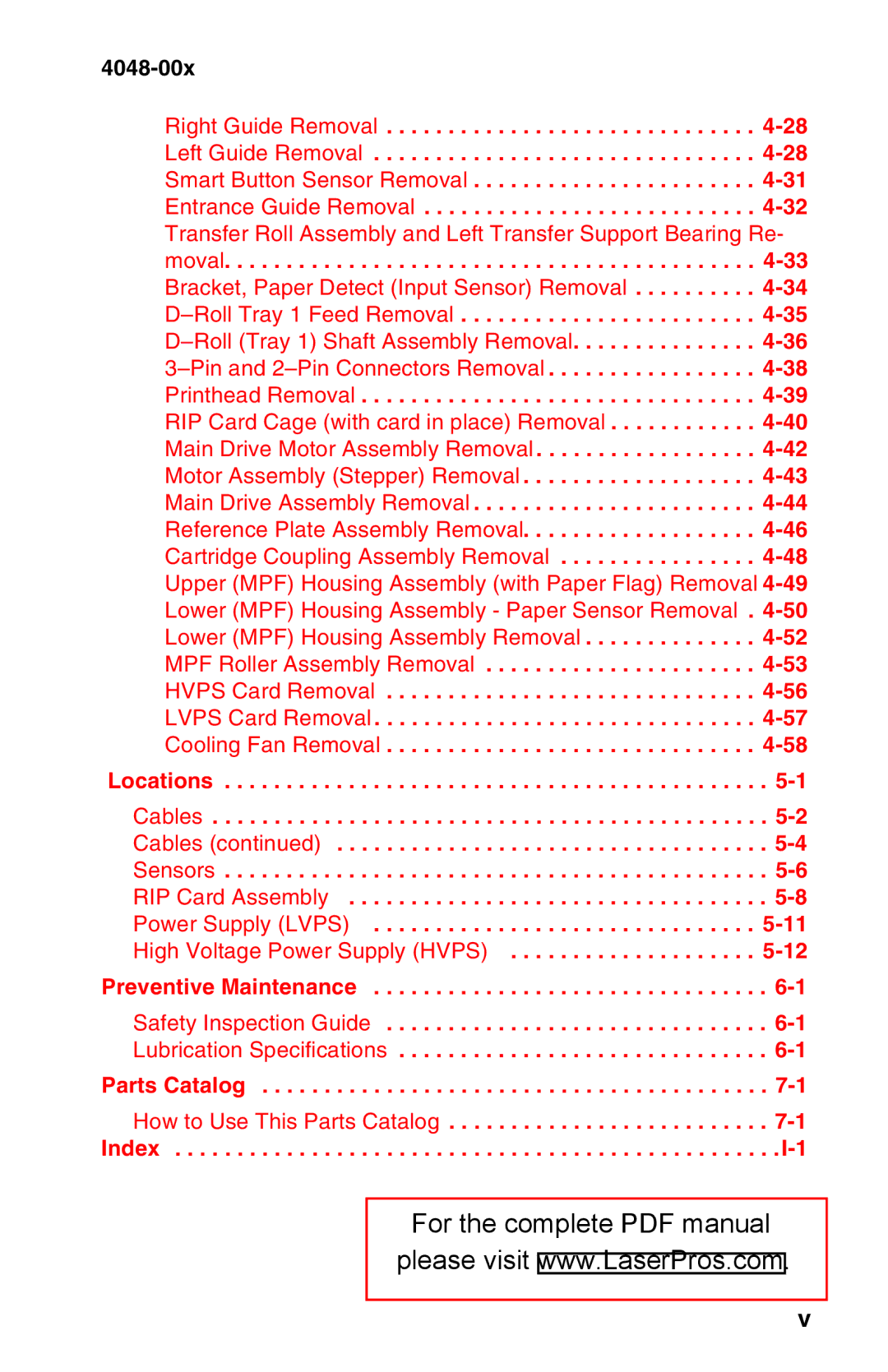 Lexmark 404800x manual Locations 