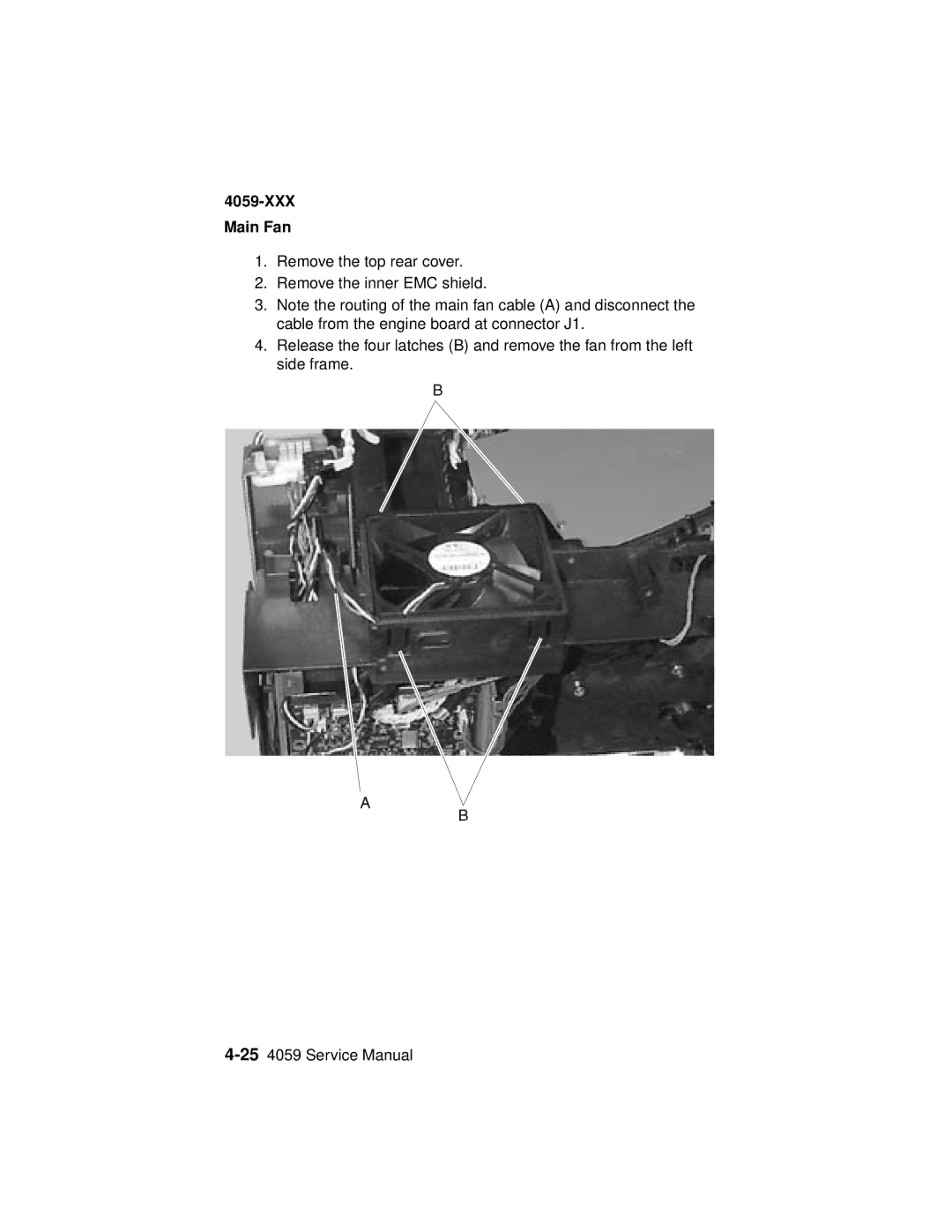 Lexmark 4059-XXX manual XXX Main Fan 