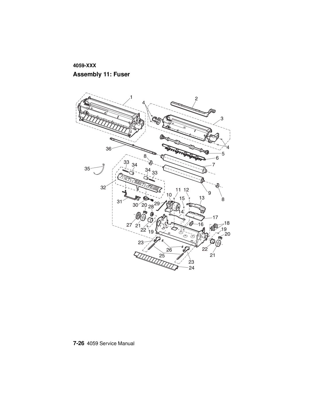 Lexmark 4059-XXX manual Assembly 11 Fuser 