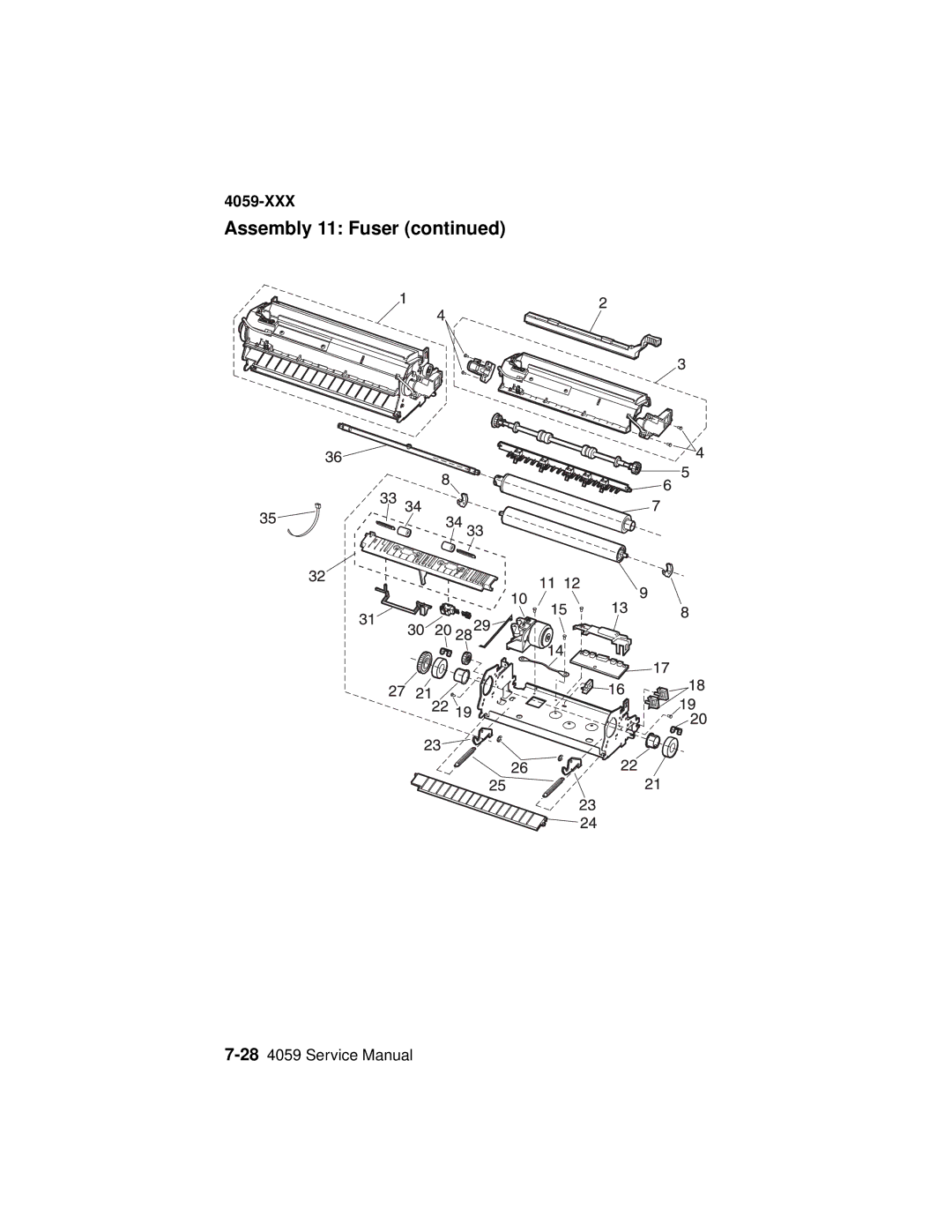 Lexmark 4059-XXX manual Assembly 11 Fuser 