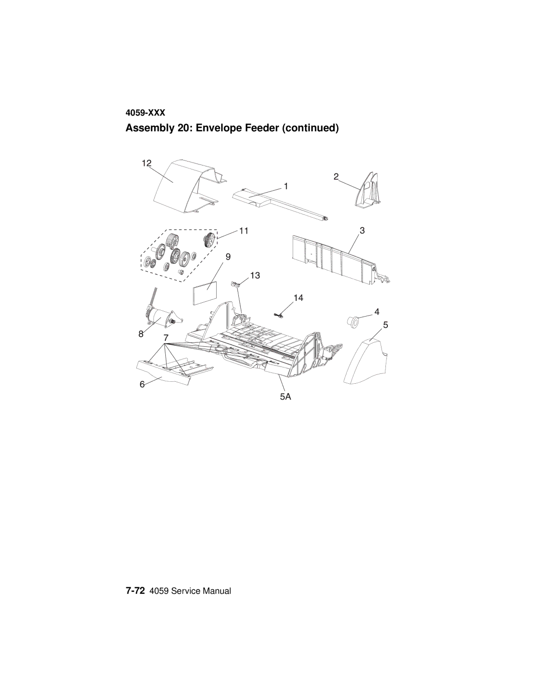 Lexmark 4059-XXX manual Assembly 20 Envelope Feeder 