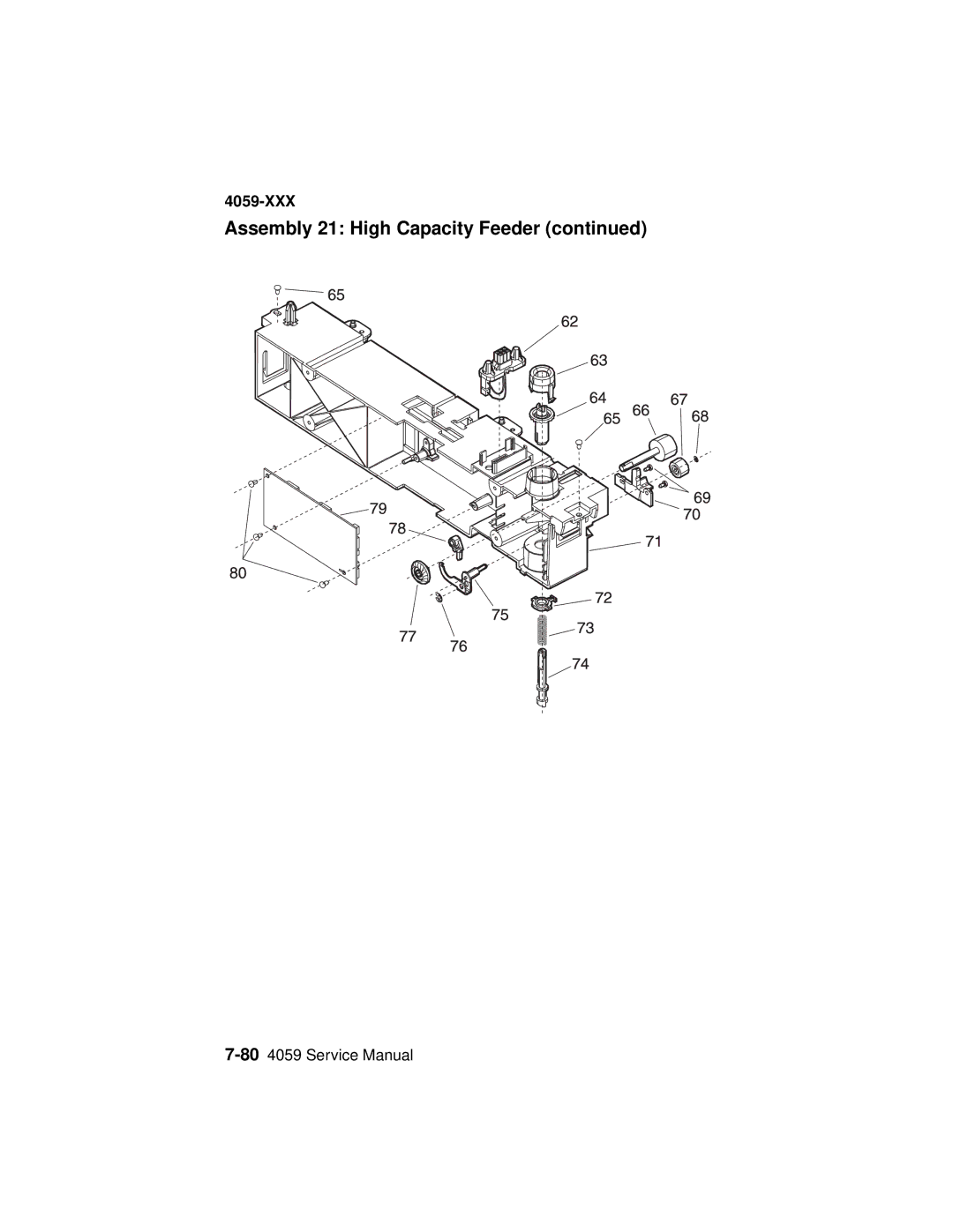 Lexmark 4059-XXX manual Assembly 21 High Capacity Feeder 