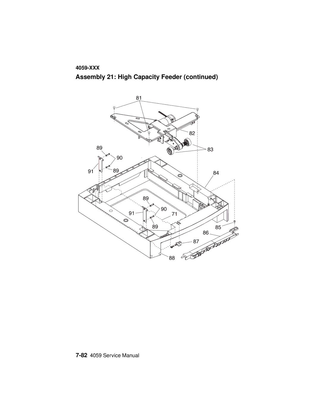 Lexmark 4059-XXX manual Assembly 21 High Capacity Feeder 