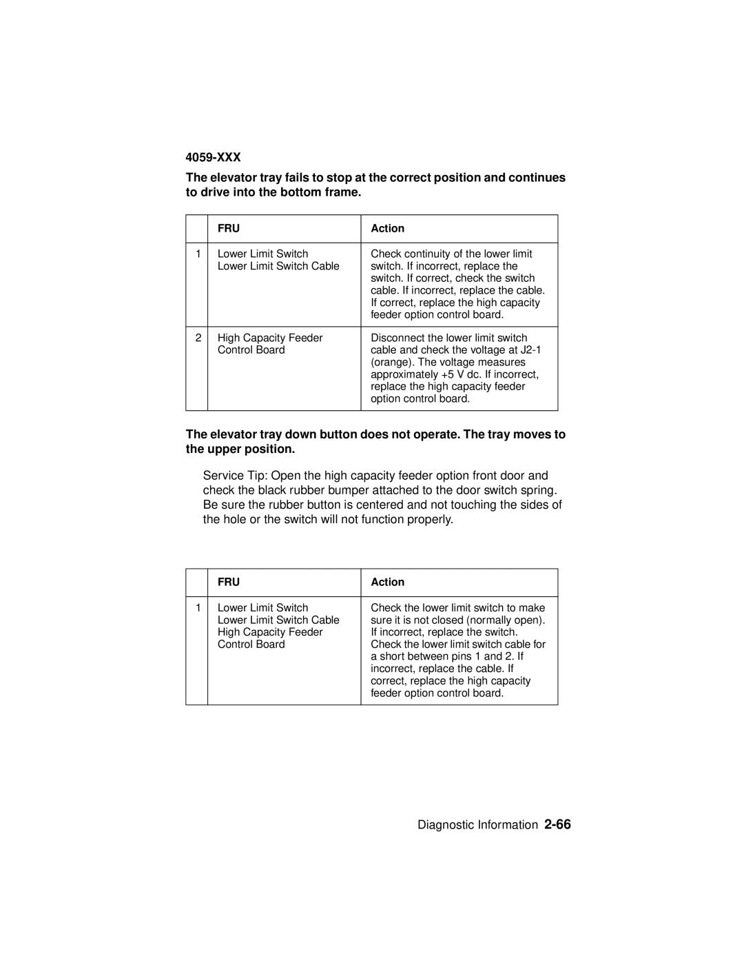 Lexmark 4059-XXX manual Diagnostic Information 