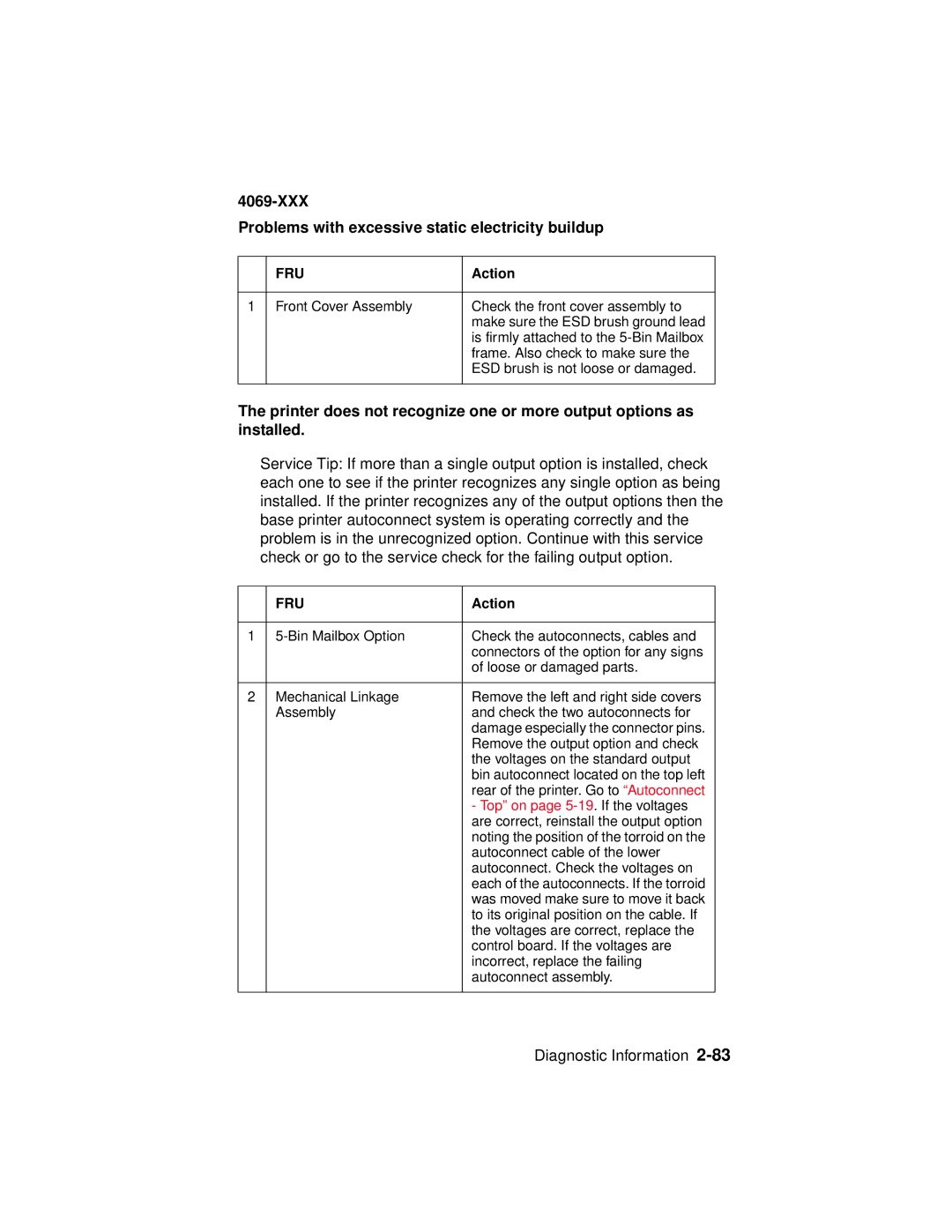 Lexmark 4069-XXX manual Top on page 5-19. If the voltages 