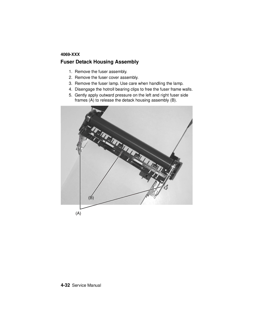 Lexmark 4069-XXX manual Fuser Detack Housing Assembly 