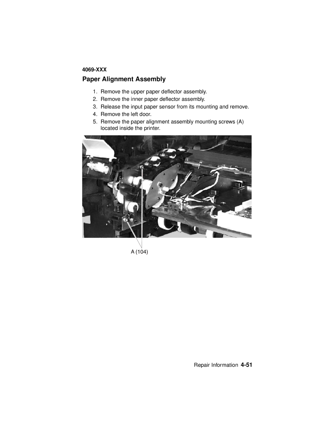 Lexmark 4069-XXX manual Paper Alignment Assembly 