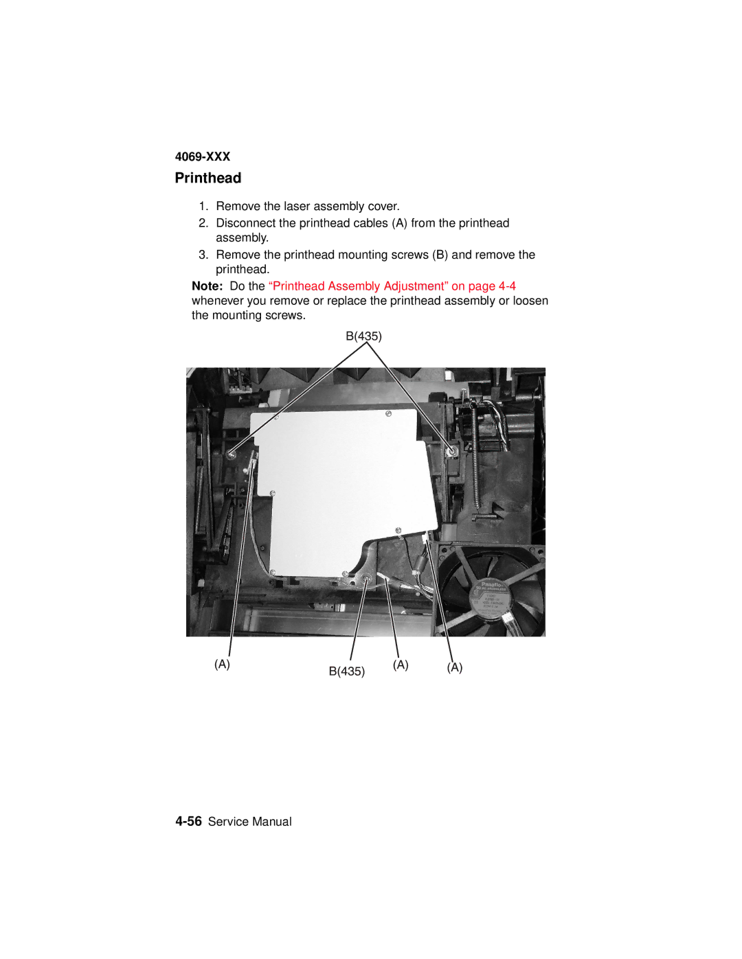 Lexmark 4069-XXX manual Printhead 