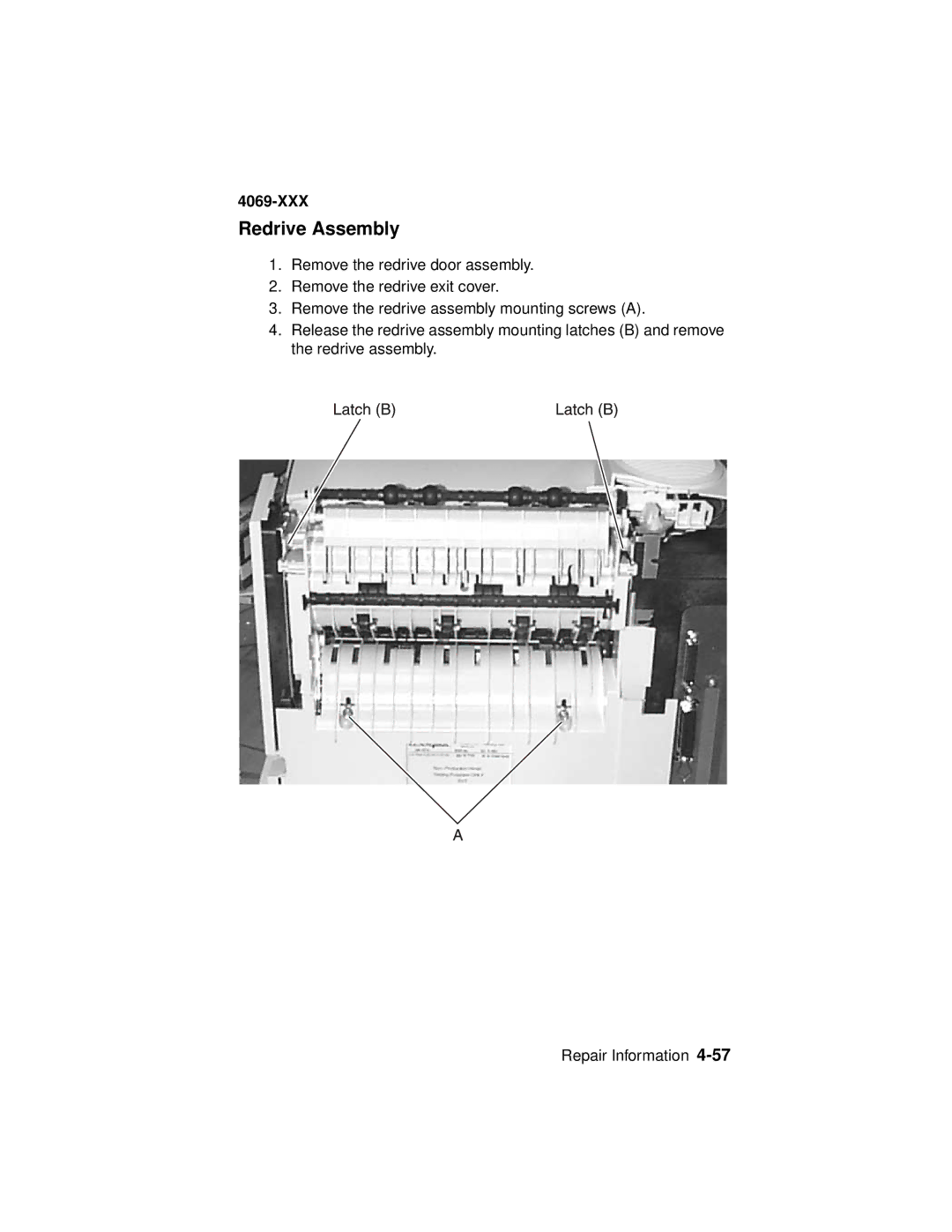 Lexmark 4069-XXX manual Redrive Assembly 