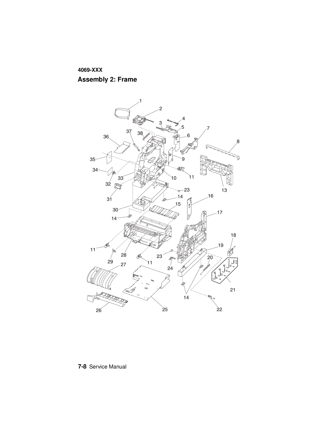 Lexmark 4069-XXX manual Assembly 2 Frame 