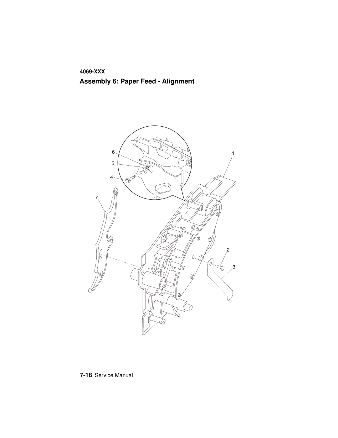 Lexmark 4069-XXX manual Assembly 6 Paper Feed Alignment 