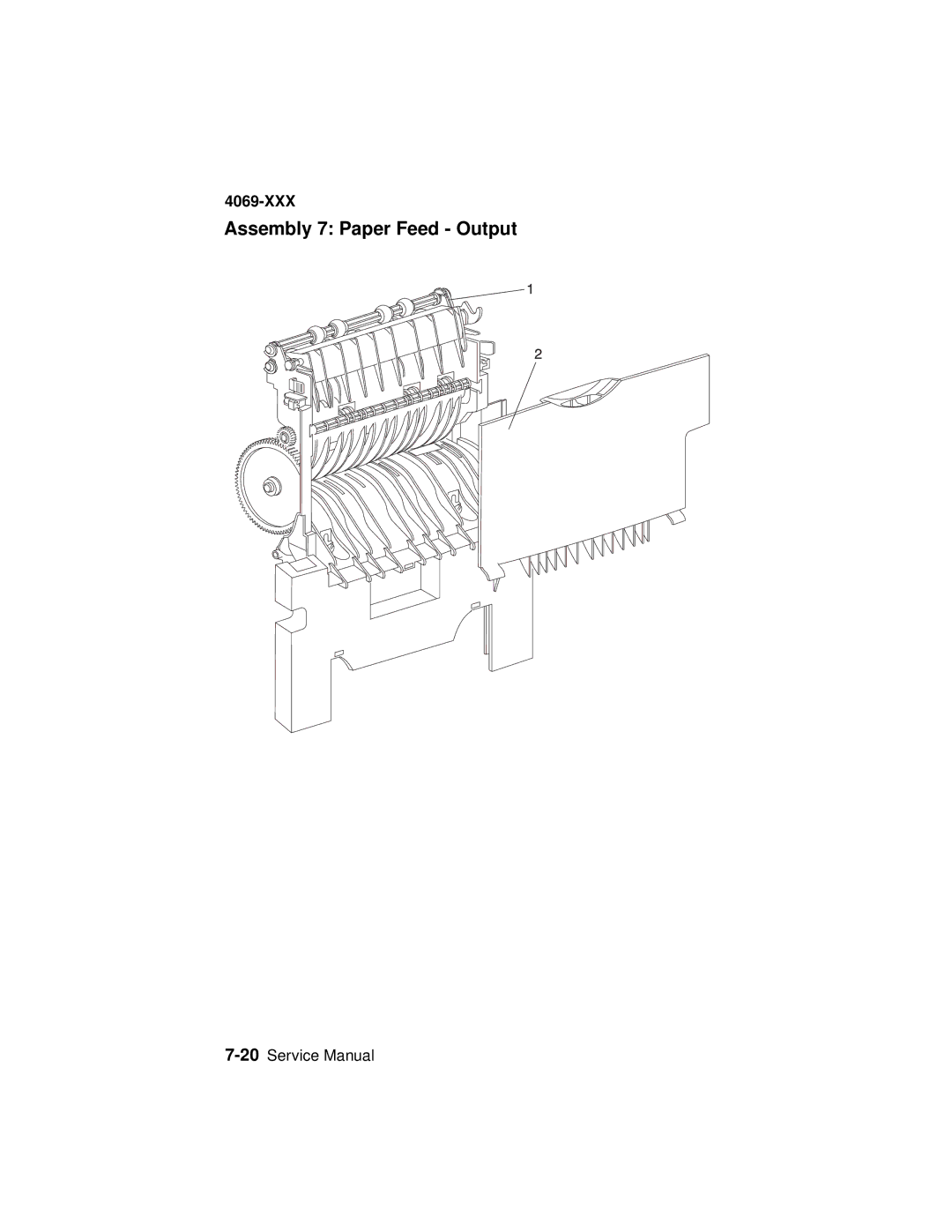 Lexmark 4069-XXX manual Assembly 7 Paper Feed Output 