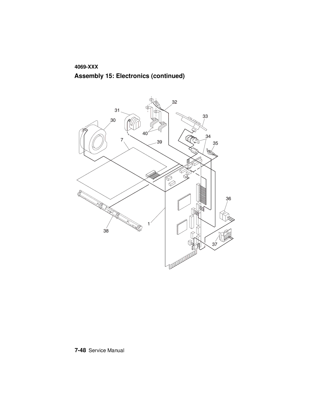 Lexmark 4069-XXX manual Assembly 15 Electronics 