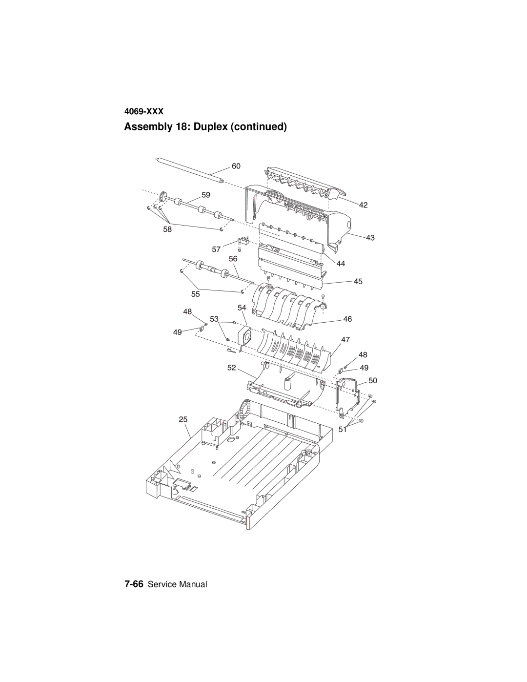 Lexmark 4069-XXX manual Assembly 18 Duplex 