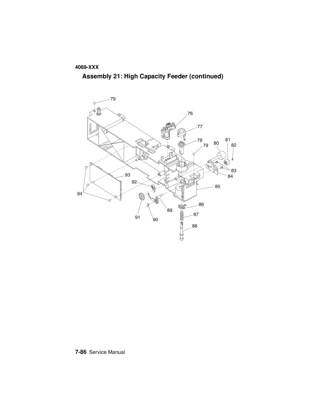 Lexmark 4069-XXX manual Assembly 21 High Capacity Feeder 