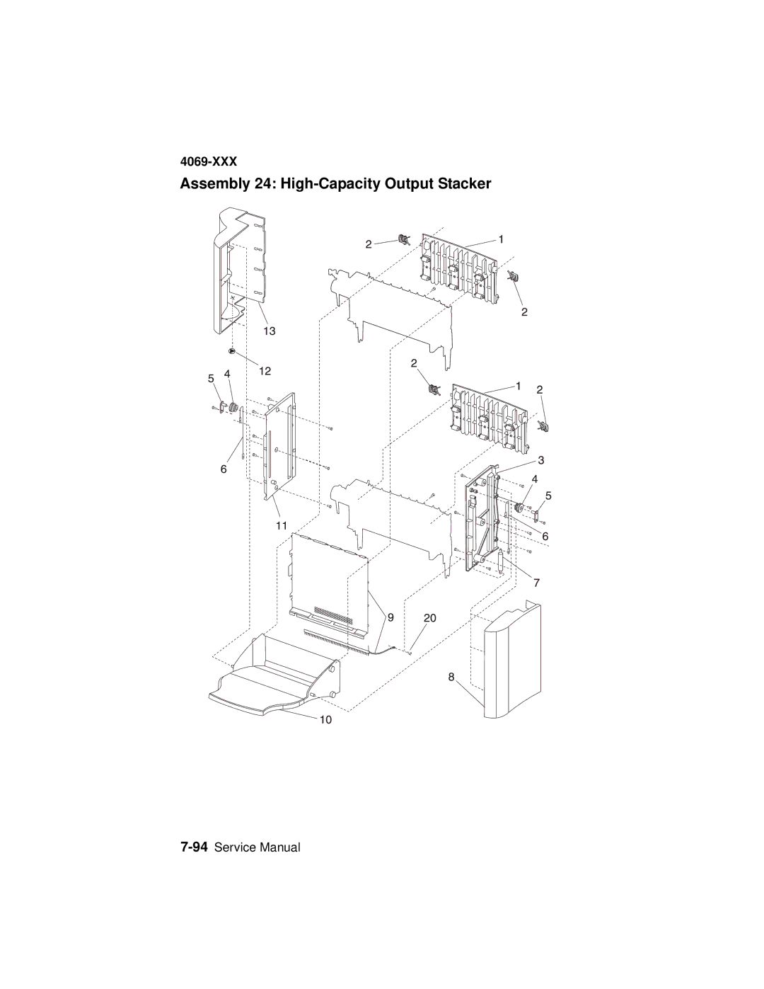 Lexmark 4069-XXX manual Assembly 24 High-Capacity Output Stacker 