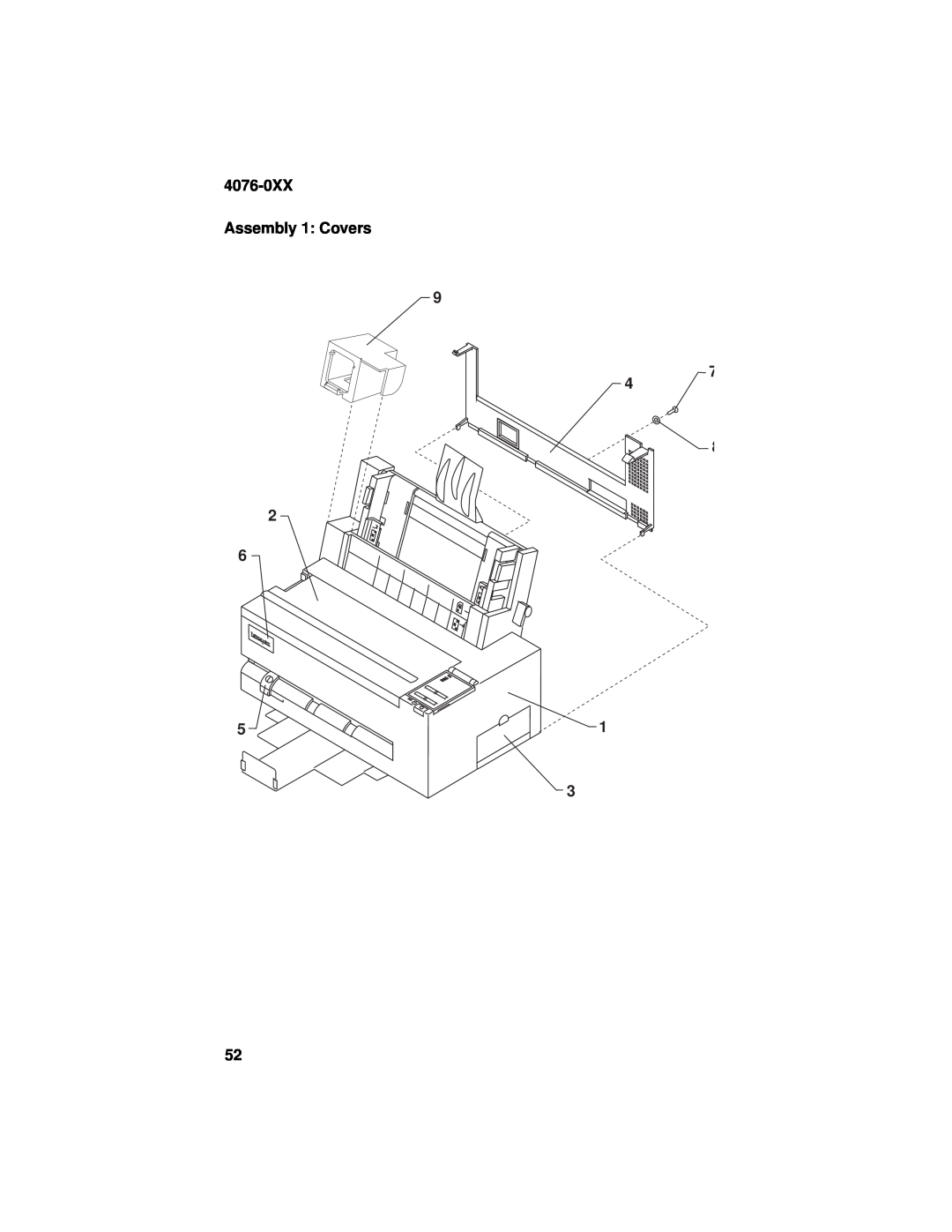 Lexmark manual 4076-0XX Assembly 1: Covers 9 7 4 8 2 6 