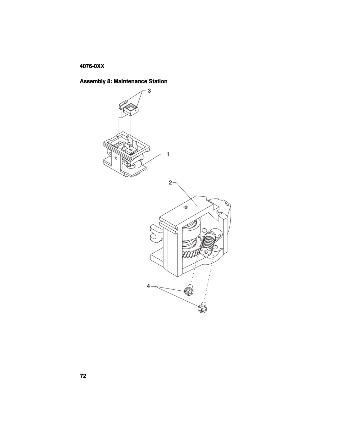 Lexmark manual 4076-0XX Assembly 8: Maintenance Station 3 1 2 4 