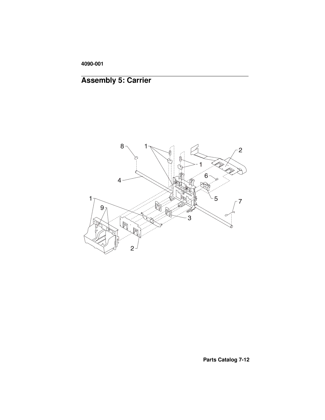 Lexmark 4090-001 manual Assembly 5 Carrier 